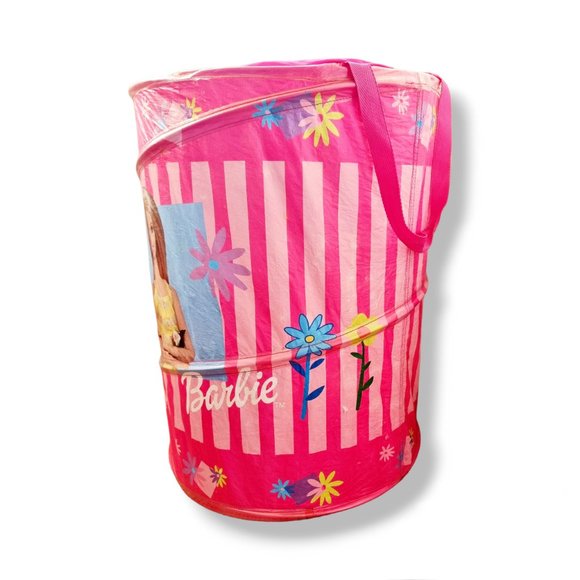 Genuine Y2k Mattel BARBIE Pop up Room Tidy Basket / Laundry Bag / Storage Bag - Picture 3 of 8